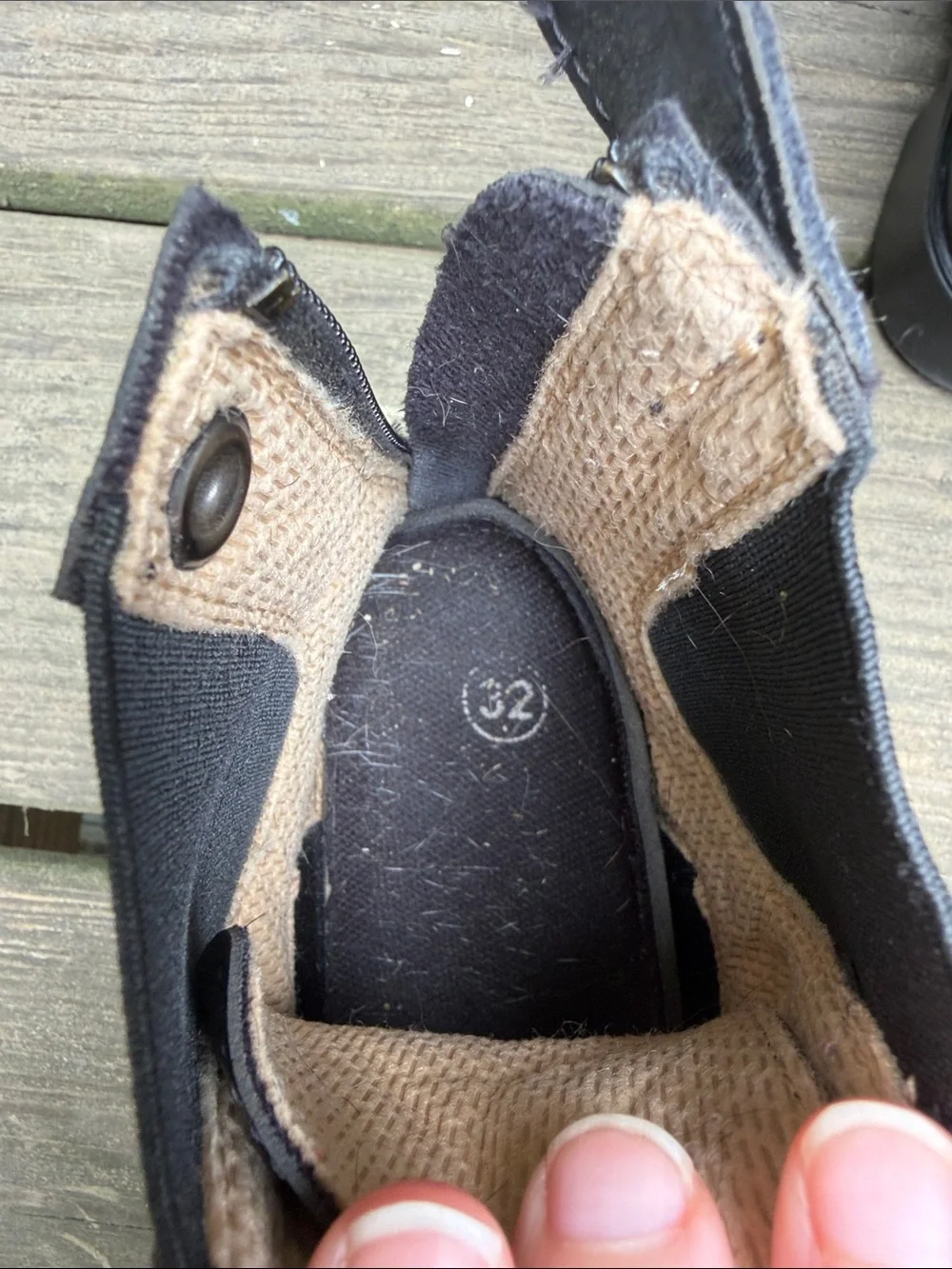 Black Horze Lace-Up Leather Riding Boots - size 32 (1) with zippers
